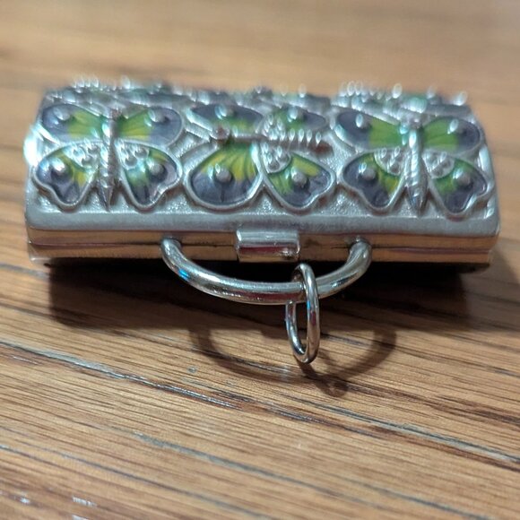 Vintage Judith Leiber for Neiman Marcus Butterfly Pill box And Key Chain - Picture 9 of 9